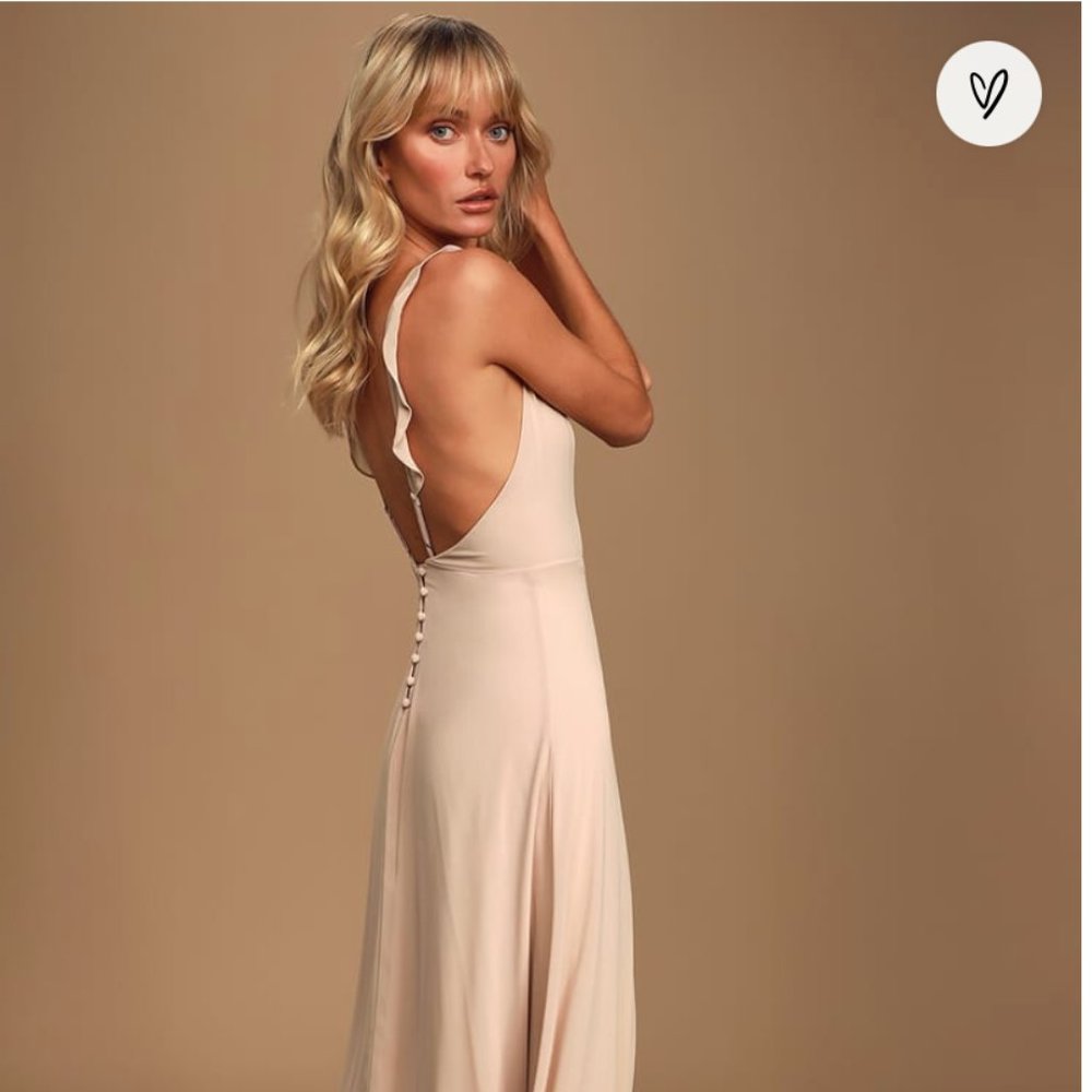 Lulu’s Meteoric Rise Blush Maxi Dress in Blush